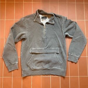 Original Use pullover gray quarter zip with neck collar and front pocket